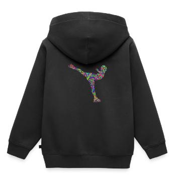 Eiskunstlauf Schlittschuh - Kinder Premium Organic Hoodie - Schwarz - Hinten - AI Model Kid Male (0cm)