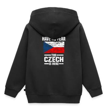 Tschechien - Kinder Premium Organic Hoodie - Schwarz - Hinten - AI Model Kid Male (0cm)