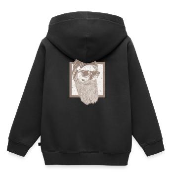 Barbe - Barbe, crâne - Sweat Premium à capuche enfant bio - noir - Dos - AI Model Kid Male (0cm)