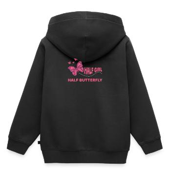 Pink Schmetterling Maedchen - Kinder Premium Organic Hoodie - Schwarz - Hinten - AI Model Kid Male (0cm)