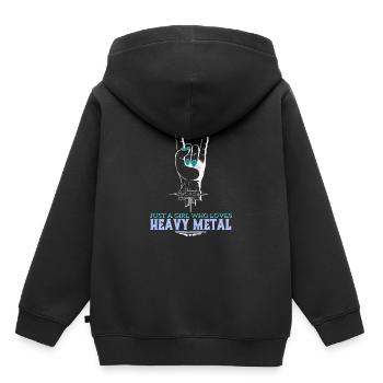 Heavy Metal - Kinder Premium Organic Hoodie - Schwarz - Hinten - AI Model Kid Male (0cm)