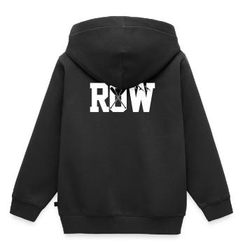 RUDERN RUDERN RUDERN - Kinder Premium Organic Hoodie - Schwarz - Hinten - AI Model Kid Male (0cm)