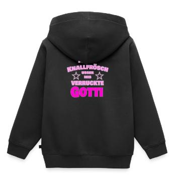 Schweiz Schweizer Gotti Patenkind Taufe Geschenk - Kinder Premium Organic Hoodie - Schwarz - Hinten - AI Model Kid Male (0cm)