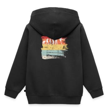 Fußball Evolution Vintage Art Geschenk T-Shirt - Kinder Premium Organic Hoodie - Schwarz - Hinten - AI Model Kid Male (0cm)
