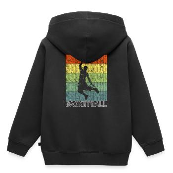 Basketball - Kinder Premium Organic Hoodie - Schwarz - Hinten - AI Model Kid Male (0cm)