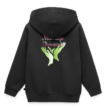 Massage Therapist Massage Masseur Masseuse - Kinder Premium Organic Hoodie - Schwarz - Hinten - AI Model Kid Male (0cm)