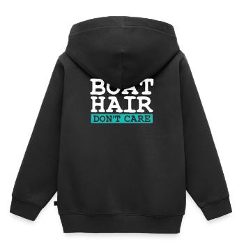 Boot - Kinder Premium Organic Hoodie - Schwarz - Hinten - AI Model Kid Male (0cm)