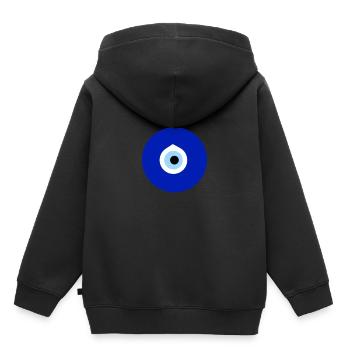 Nazar Evil Eye Turc Persan Grec Amulette Cadeau - Sweat Premium à capuche enfant bio - noir - Dos - AI Model Kid Male (0cm)