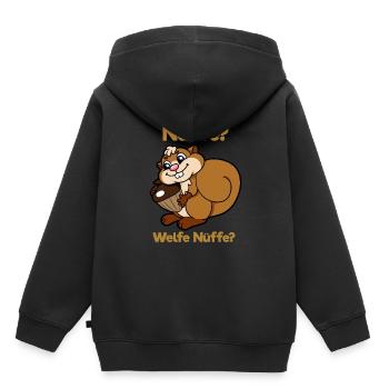 Eichhörnchen Nüsse Haselnuss Nuß Nüße Welfe Nüffe - Kinder Premium Organic Hoodie - Schwarz - Hinten - AI Model Kid Male (0cm)