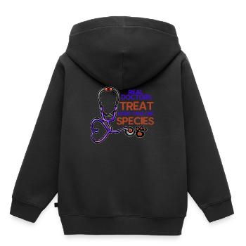 Tierarzt Tierärztin Veterinär Stethoskop Pfote - Kinder Premium Organic Hoodie - Schwarz - Hinten - AI Model Kid Male (0cm)