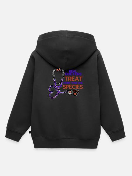 Tierarzt Tierärztin Veterinär Stethoskop Pfote - Kinder Premium Organic Hoodie - Schwarz