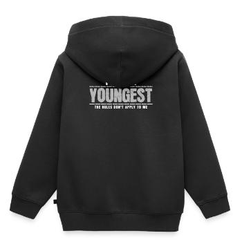 Youngest sibling - Kids Premium Organic Hoodie - black - Back - AI Model Kid Male (0cm)
