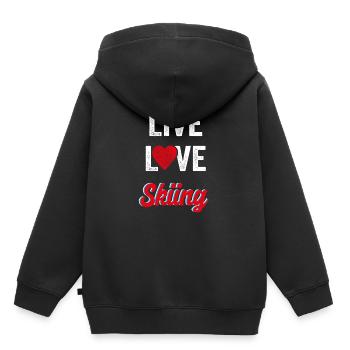 Ski ski - Sweat Premium à capuche enfant bio - noir - Dos - AI Model Kid Male (0cm)