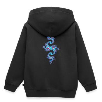 Julia Fraktal - Sweat Premium à capuche enfant bio - noir - Dos - AI Model Kid Male (0cm)