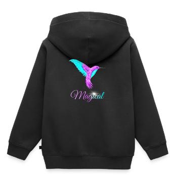Humming Bird - Kids Premium Organic Hoodie - black - Back - AI Model Kid Male (0cm)