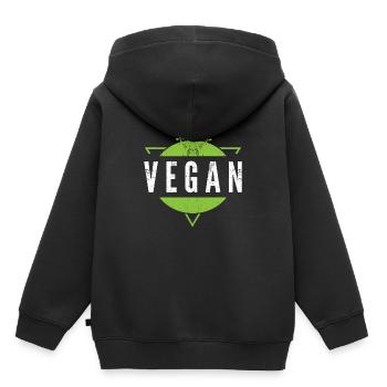 Veganes vegetarisches Geschenk - Kinder Premium Organic Hoodie - Schwarz - Hinten - AI Model Kid Male (0cm)