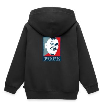 Cadeau pape christianisme catholique - Sweat Premium à capuche enfant bio - noir - Dos - AI Model Kid Male (0cm)