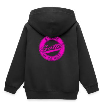Cadeau de baptême pour femme enceinte De Gotti Götti Suisse - Sweat Premium à capuche enfant bio - noir - Dos - AI Model Kid Male (0cm)