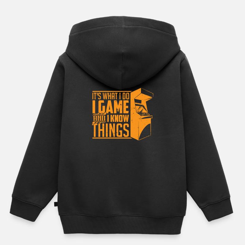 Gamer jeu vidéo Niveau Nerd computer geschenkidee - Sweat Premium à capuche enfant bio - noir