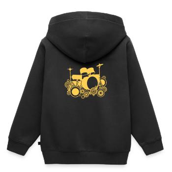 Batterie Percussion Percussion - Sweat Premium à capuche enfant bio - noir - Dos - AI Model Kid Male (0cm)