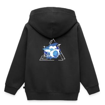 Batterie Percussion Percussion - Sweat Premium à capuche enfant bio - noir - Dos - AI Model Kid Male (0cm)