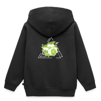 Batterie Percussion Percussion - Sweat Premium à capuche enfant bio - noir - Dos - AI Model Kid Male (0cm)