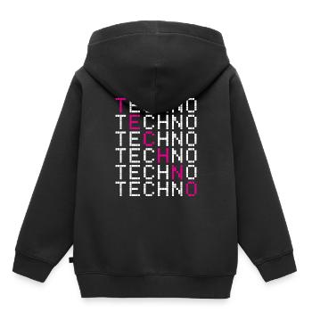 Musique électronique - Sweat Premium à capuche enfant bio - noir - Dos - AI Model Kid Male (0cm)