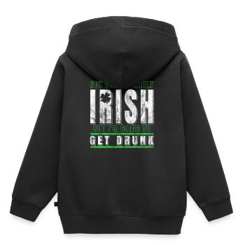 Trèfle Irlandais - Sweat Premium à capuche enfant bio - noir - Dos - AI Model Kid Male (0cm)