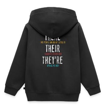 Professeur d'anglais de grammaire - Sweat Premium à capuche enfant bio - noir - Dos - AI Model Kid Male (0cm)