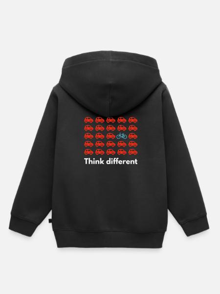 Think Different, Ride a Bike - Kinder Premium Organic Hoodie - Schwarz