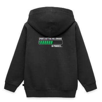 Paris sportifs Millionaire Sports paris Money Progress - Sweat Premium à capuche enfant bio - noir - Dos - AI Model Kid Male (0cm)