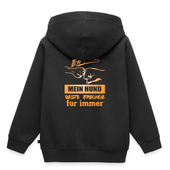 Les amis aiment les amis pour la vie - Sweat Premium à capuche enfant bio - noir - Dos - AI Model Kid Male (0cm)