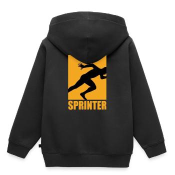 Sprinter Design - Kinder Premium Organic Hoodie - Schwarz - Hinten - AI Model Kid Male (0cm)