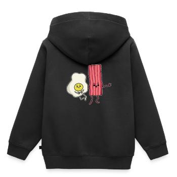 Idée de petit déjeuner - Sweat Premium à capuche enfant bio - noir - Dos - AI Model Kid Male (0cm)