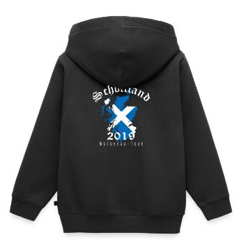 Motorrad Tour Schottland - Kinder Premium Organic Hoodie - Schwarz - Hinten - AI Model Kid Male (0cm)