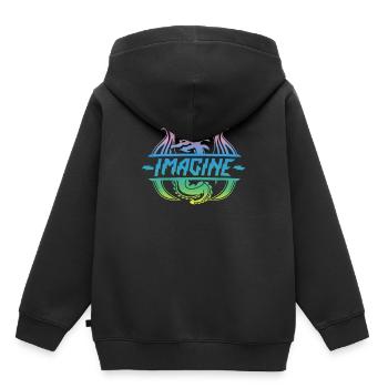 Imagine Fantasy Dragon Tattoo Style Design - Kinder Premium Organic Hoodie - Schwarz - Hinten - AI Model Kid Male (0cm)
