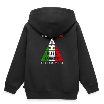 Pasta - Kinder Premium Organic Hoodie - Schwarz - Hinten - AI Model Kid Male (0cm)