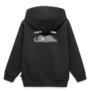 Eléphant irrelephant Drôle d’humour cadeau T Shirt - Sweat Premium à capuche enfant bio - noir - Dos - AI Model Kid Male (0cm)