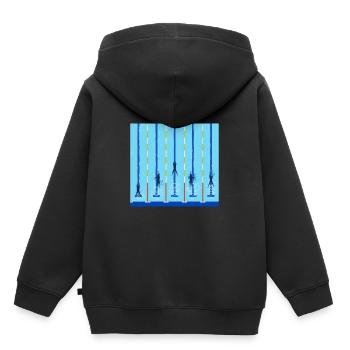 Schwimmbad Schwimmen Bahnen Wettkampf Geschenk - Kinder Premium Organic Hoodie - Schwarz - Hinten - AI Model Kid Male (0cm)