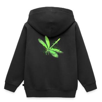 Libelle - Kinder Premium Organic Hoodie - Schwarz - Hinten - AI Model Kid Male (0cm)