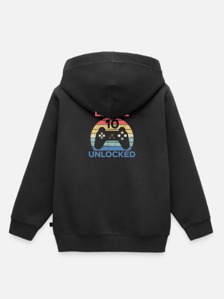 Chemise Débloquée Niveau 10 Chemise 10ème Anniversaire - Premium børne hættetrøje økologisk - sort