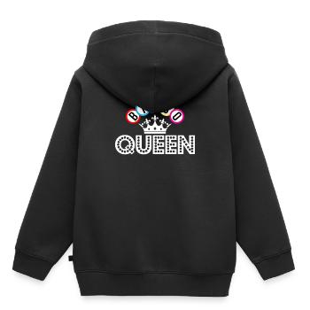 Bingo Bingo Reine Couronne Bingo Boules - Sweat Premium à capuche enfant bio - noir - Dos - AI Model Kid Male (0cm)