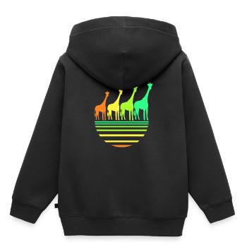 Giraffe - Kinder Premium Organic Hoodie - Schwarz - Hinten - AI Model Kid Male (0cm)
