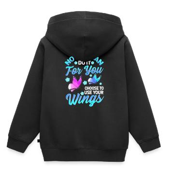 Personne ne peut le faire pour vous d'utiliser vos ailes - Sweat Premium à capuche enfant bio - noir - Dos - AI Model Kid Male (0cm)