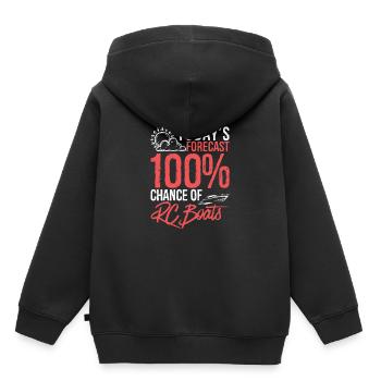 Heutige Prognose 100% Chance auf RC-Boote Lustig - Kinder Premium Organic Hoodie - Schwarz - Hinten - AI Model Kid Male (0cm)