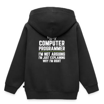 Computerprogrammierer Ich streite nicht Ich bin gerecht - Kinder Premium Organic Hoodie - Schwarz - Hinten - AI Model Kid Male (0cm)