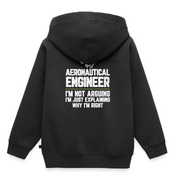 Luftfahrtingenieur Ich streite nicht Ich bin gerecht - Kinder Premium Organic Hoodie - Schwarz - Hinten - AI Model Kid Male (0cm)