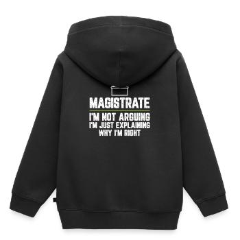 Magistrat Ich streite nicht, ich erkläre nur - Kinder Premium Organic Hoodie - Schwarz - Hinten - AI Model Kid Male (0cm)
