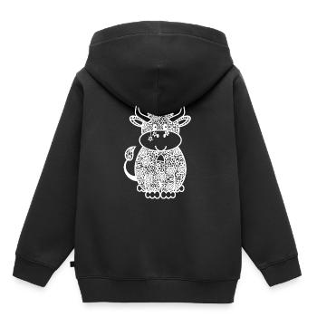 Cow Drawing - Kids Premium Organic Hoodie - black - Back - AI Model Kid Male (0cm)