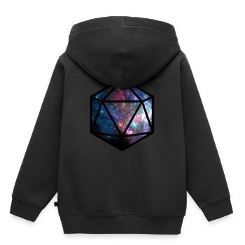 20 Würfel Galaxy - Kinder Premium Organic Hoodie - Schwarz - Hinten - AI Model Kid Male (0cm)